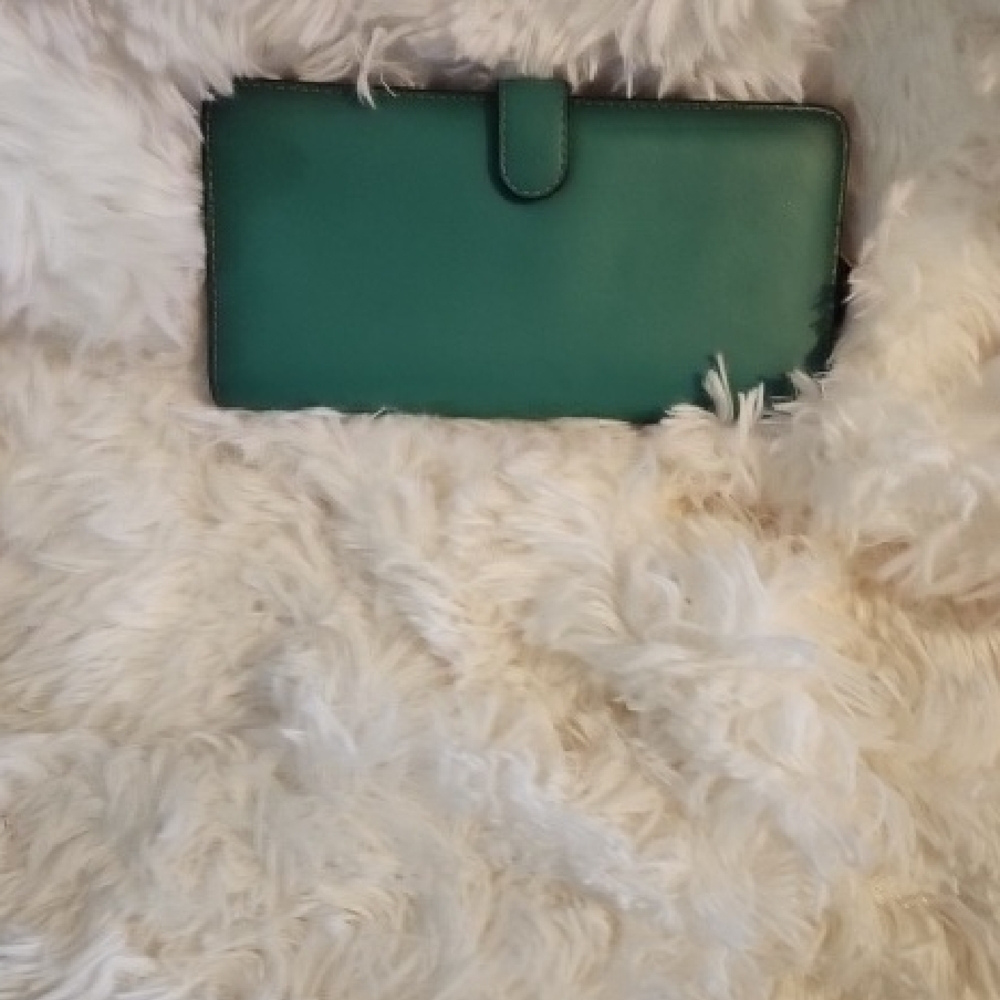 Coach Teal Soft Leather Wallet - Picture 6 of 7